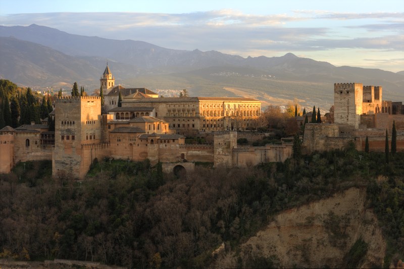 Alhambra Palace at Sunset, Granada, Spain