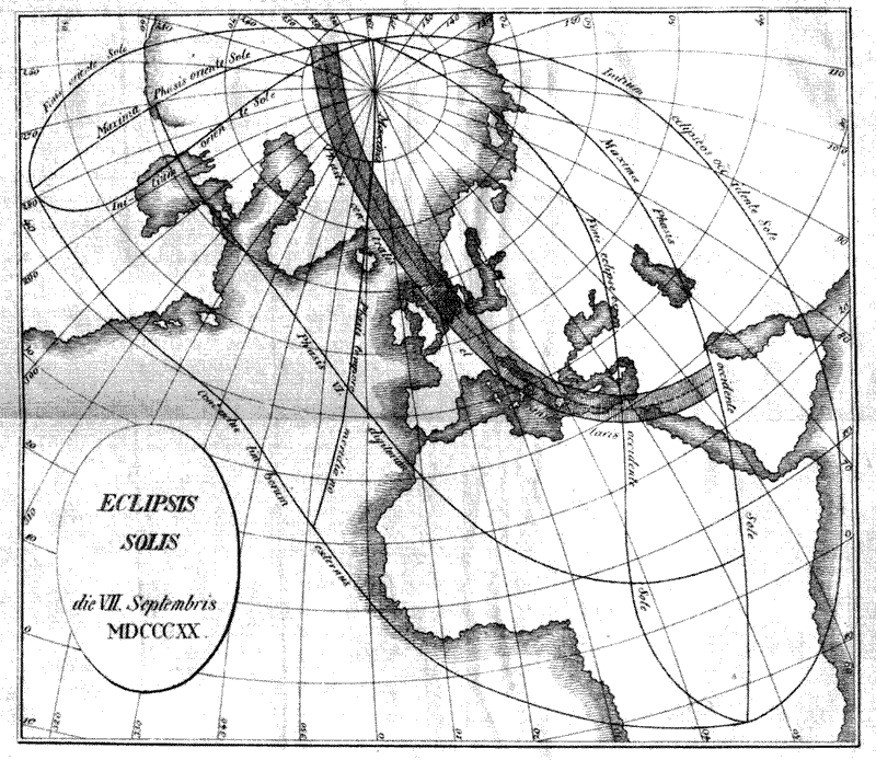 Verlauf der Sonnenfinsternis vom 7. September 1820 in Europa, Diisertation Gerling