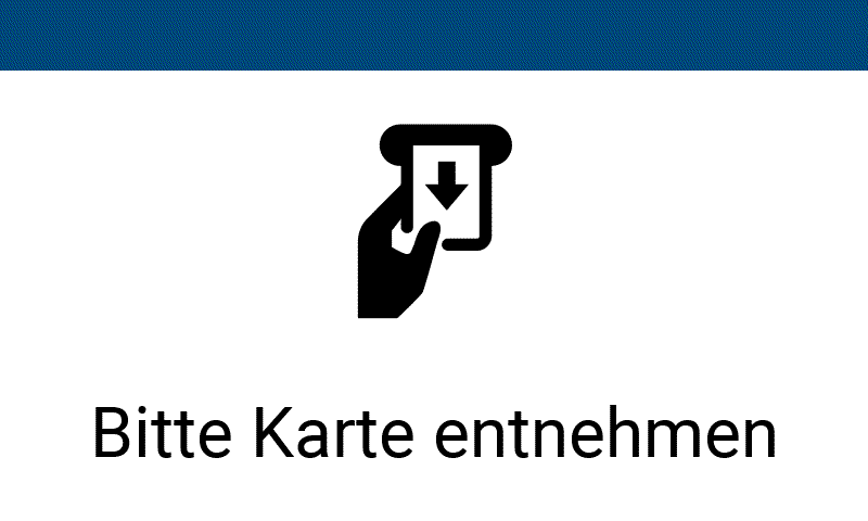 Kartenleser: Bitte Karte entnehmen