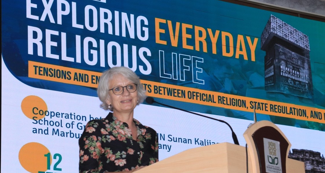 Prof. Dr. Edith Franke währen der Keynote der Tagung "Exploring Everday Religious Life" in Yogyakarta