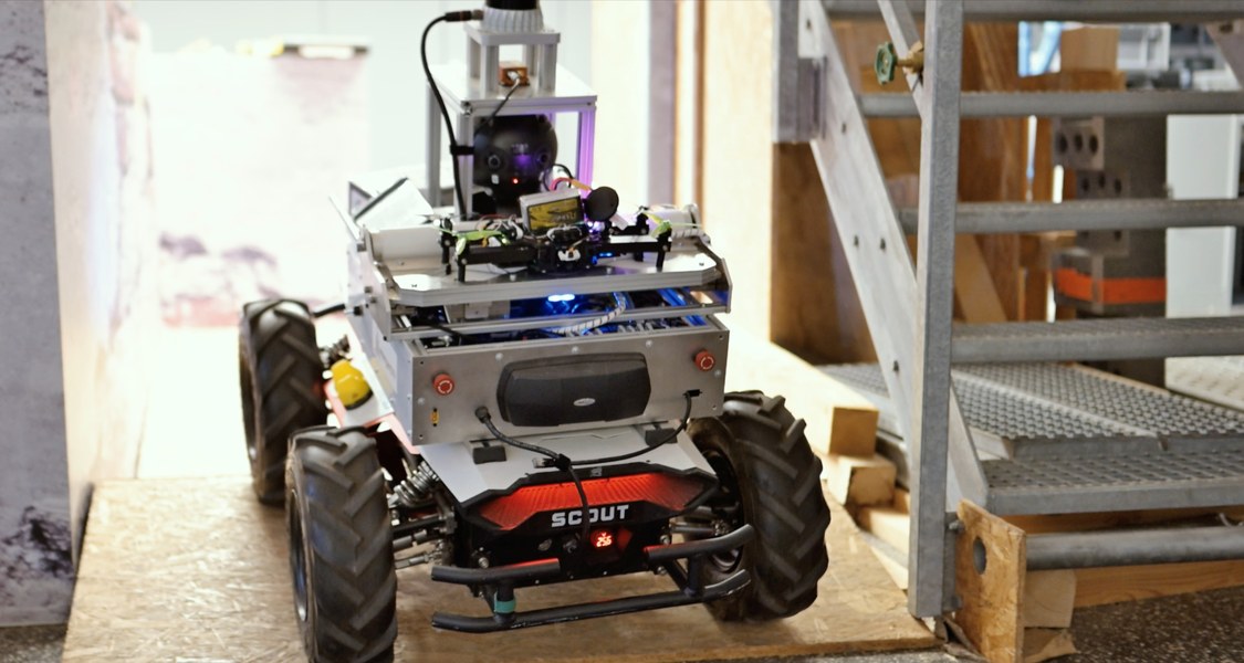 Rescue robot that looks like a small off-road vehicle